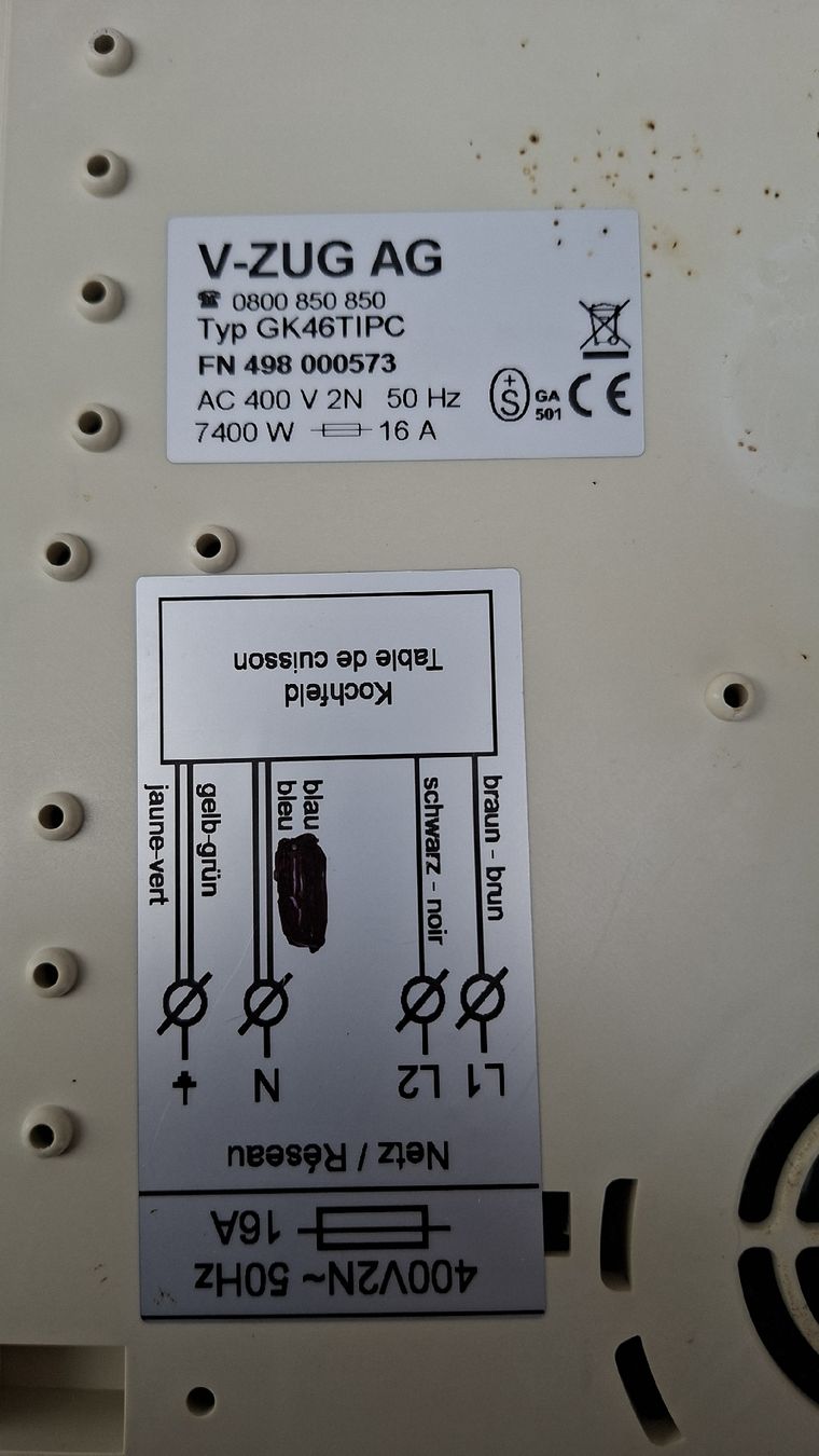 V-Zug Cucine: Table de cuisson à induction ZUG - Type GK46TIPC - FN498 – Usato da Bionnens venduto da dho_9wkh 2