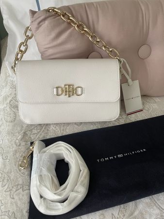 Tommy Hilfiger Hand-/Umhängetasche weiss-gold
