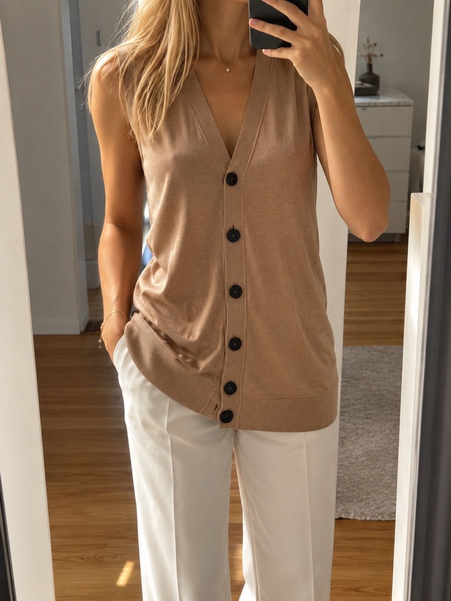 Falconeri Maglioni & Felpe: Falconeri 100% Kaschmir-Pullover ärmellos Beige Damen – Nuovo e nell'imballaggio originale da Bern venduto da fab_rocc 1