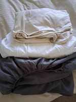 Draps-housse IKEA NATTJASMIN 140x200 cm, blanc, beige, gris