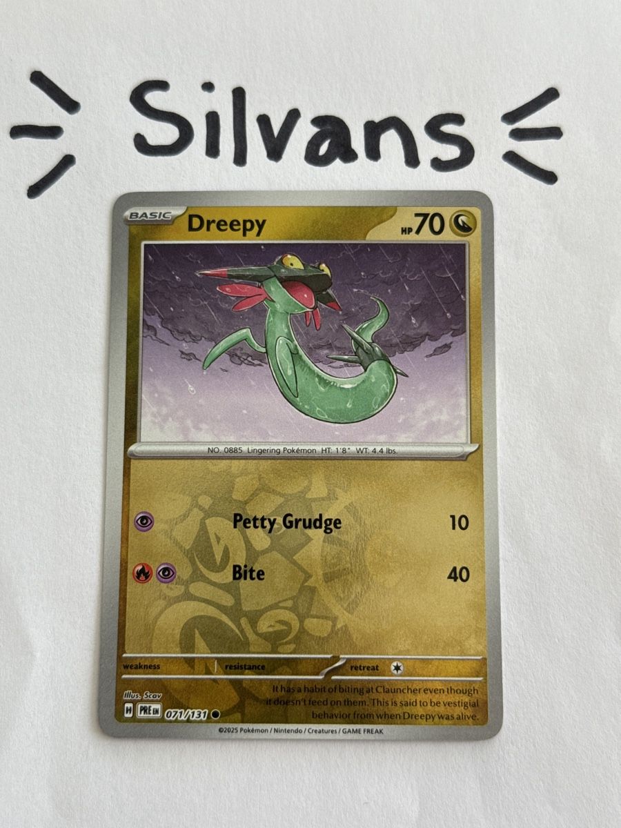 Pokémon Carte collezionabili: Dreepy Reverse Holo 071/131 Prismatic Evolutions Englisch – Nuovo (secondo la descrizione) da Wil SG venduto da Silvans