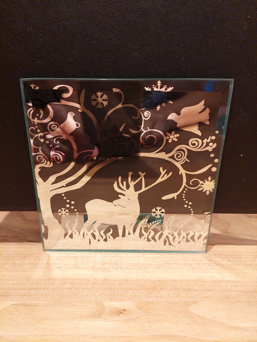 Kerzenständer: Raffinierter Glas-Kerzenhalter mit Spiegel – Gebraucht aus Brunnen von Livianda
