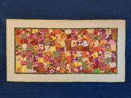 Patchwork Quilt "Blumenzauber" Unikat 125 x 67 cm