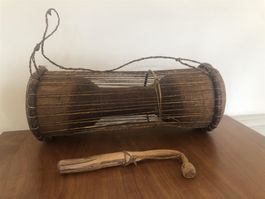 Afrikanische Nachrichtentrommel DONDO 1930 Westafrika Ø 18cm