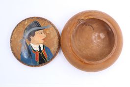 Vintage Handbemalte Runde Holzschachtel