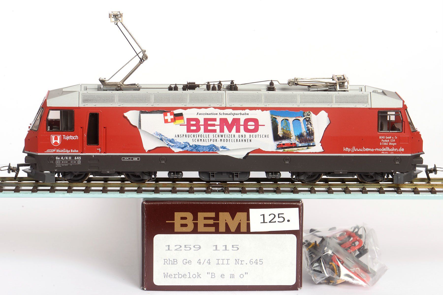 Bemo Modelleisenbahnen: BEMO RhB Werbelok BEMO Ge 4/4 III, OVP 1259 115 – Gebraucht aus Bubendorf von zimmers_creativteam 1