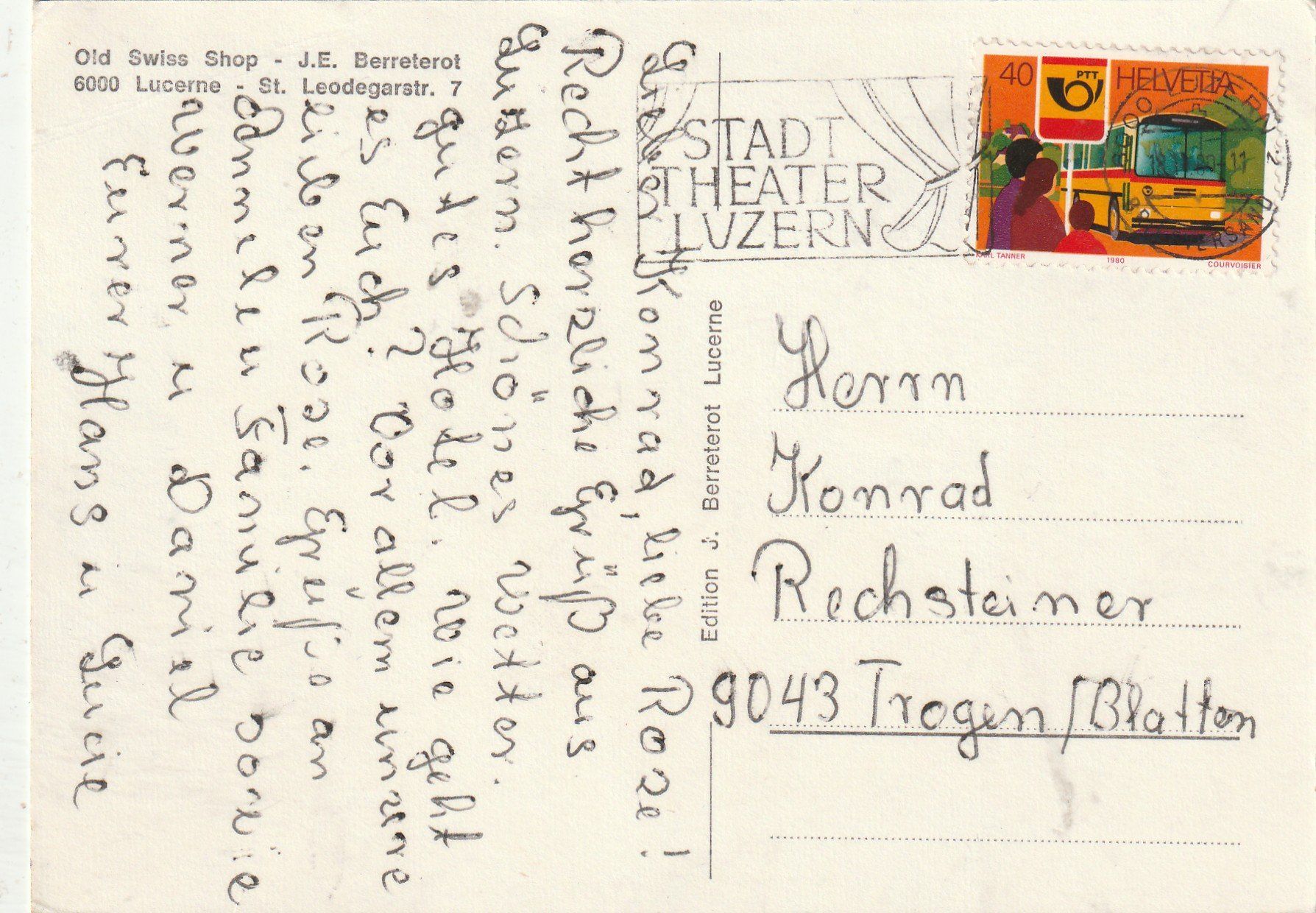 Cartoline postali: Luzern – Usato da Lumbrein venduto da made02 1