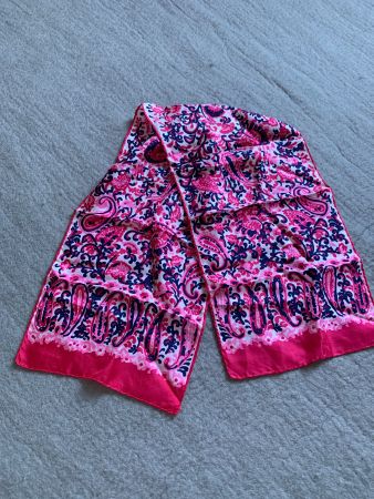 Pinker Seidenschal 28 x 115 cm Vintage
