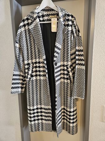 Damen Mantel schwarz weiss kariert neu mit Etikett
