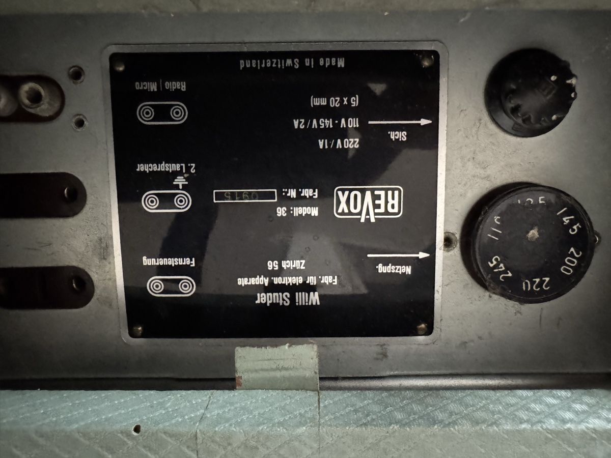Revox Bandmaschinen: Revox model 36 Tonbandmaschine – Defekt aus Zunzgen von milesdavis76 2