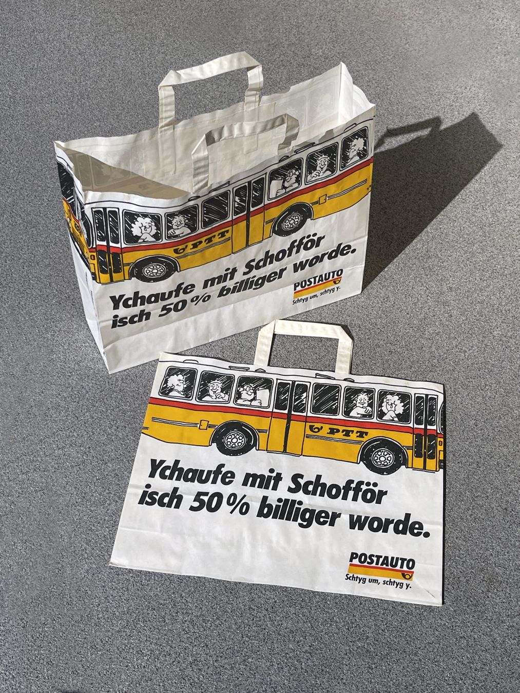 Borse: Postauto Reisepost PTT Saurer FBW Werbeartikel Papiertasche – Nuovo (secondo la descrizione) da Bern venduto da AWiBe 4