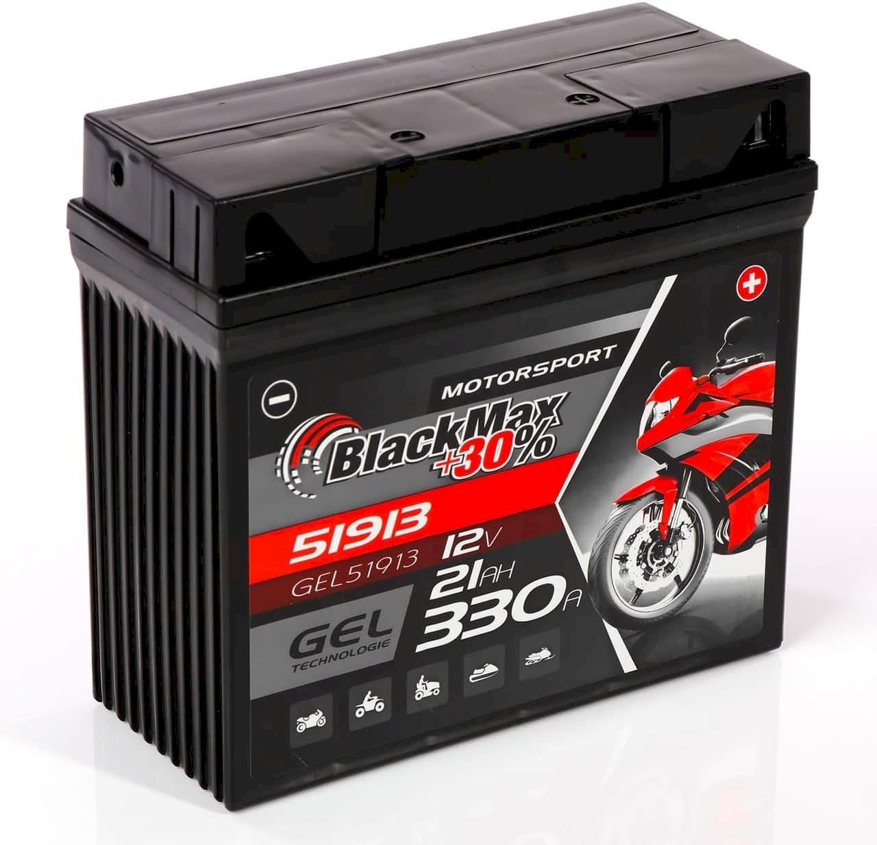 Batterie: BlackMax Motorradbatterie 12V 21Ah – Nuovo e nell'imballaggio originale da Bottighofen venduto da zaap 1
