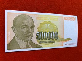 Belgrad 1994 - Jugoslawien - 500000 Dinara UNC - Cvijić