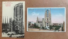 ESPAGNE -- Barcelona -- 1925 -- Sagrada Familia -- 2 CPA/AK