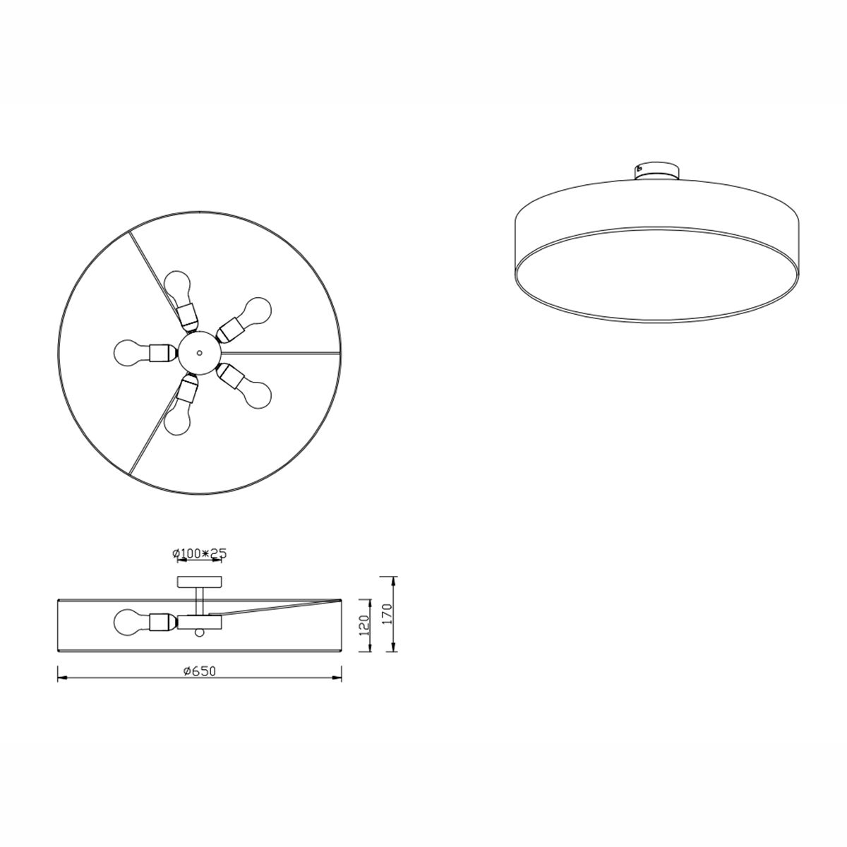 Lampadari & plafoniere: Deckenleuchte, Stoffschirm, 65 cm Ø – Nuovo (secondo la descrizione) da Kreuzlingen venduto da Smart-Light 2
