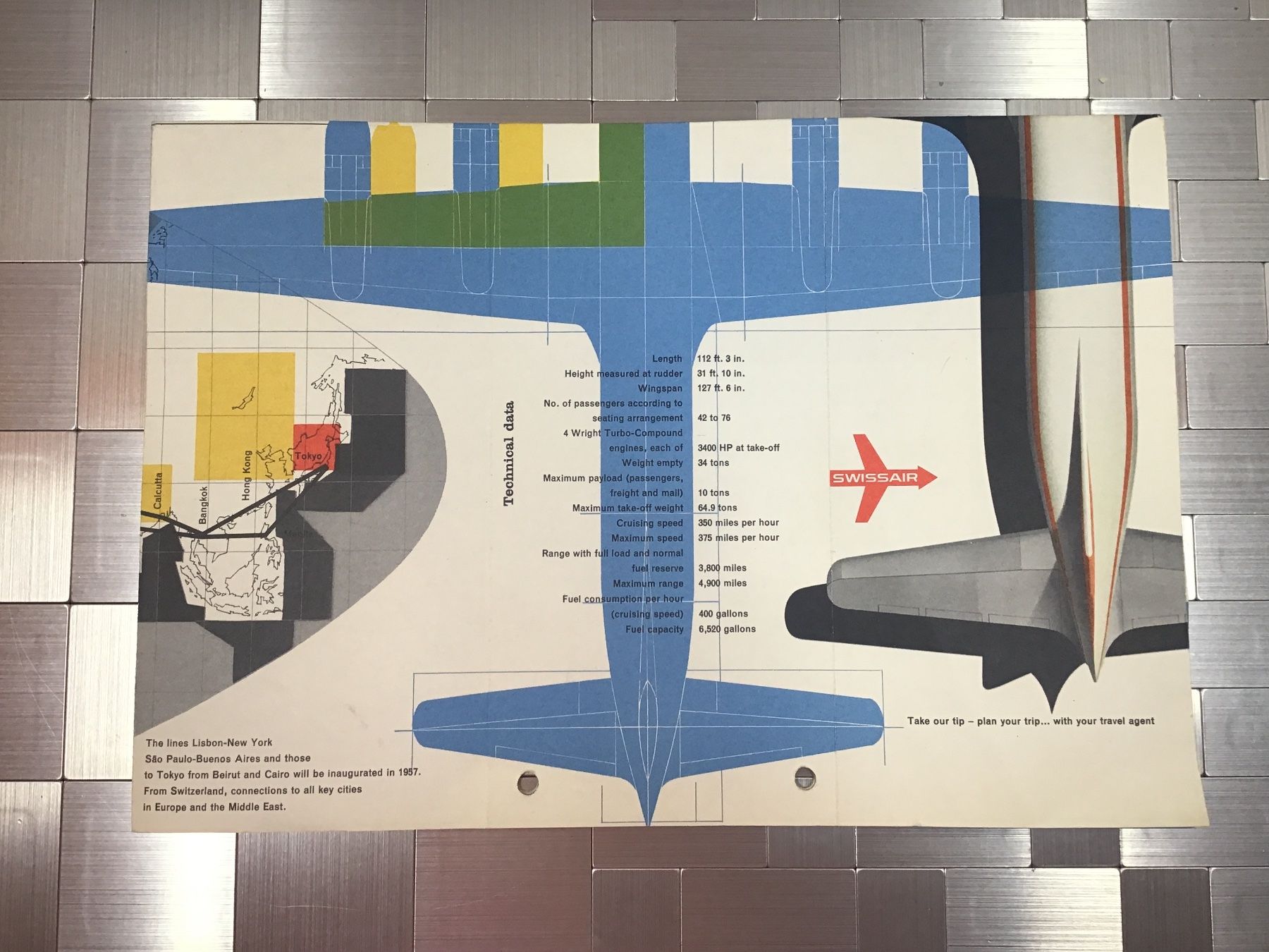 Cartoline postali: SWISSAIR WERBUNG DOUGLAS DC-7c – Usato da Männedorf venduto da Spezial-Modelle 3