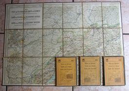 PTT Karte der Schweiz I bis IV 1934 Komplett