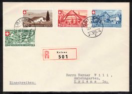 1945 Pro Patria Serie auf FDC "15.VI.45", Kat.750.-