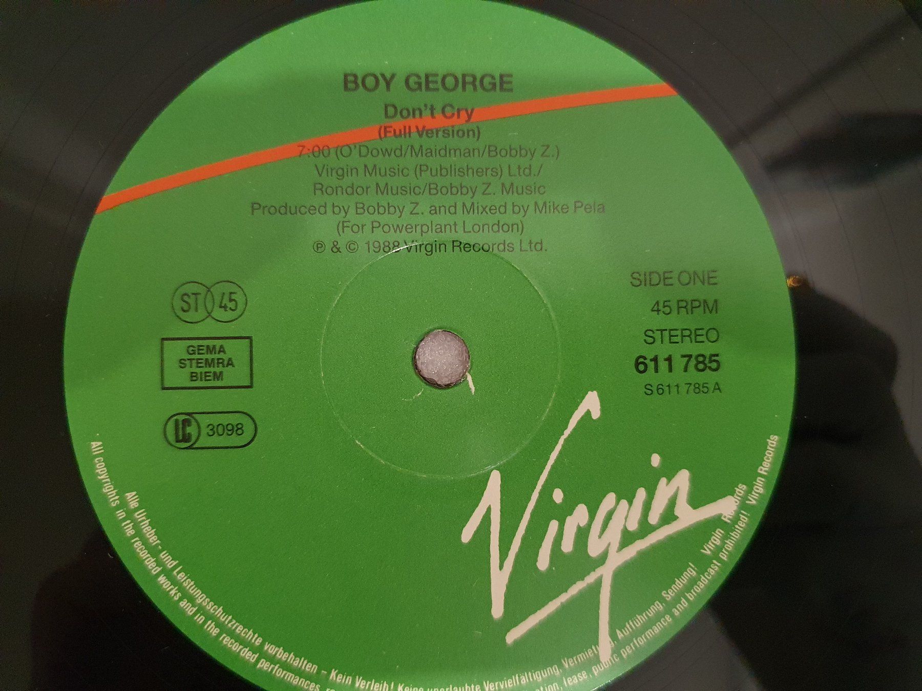 Vinyles: Boy George – Don't Cry – D'occasion à Uster par Vinyl-Leidenschaft 3