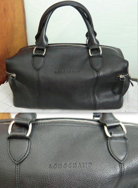 Longchamp Borse da donna: Sac à main LONGCHAMP en cuir noir – Usato da Zürich venduto da Libraco 1