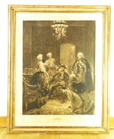 Antike Kupfer Druck auf Seide 1907er