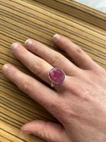 Vintage Silberring mit pinkem Rubin