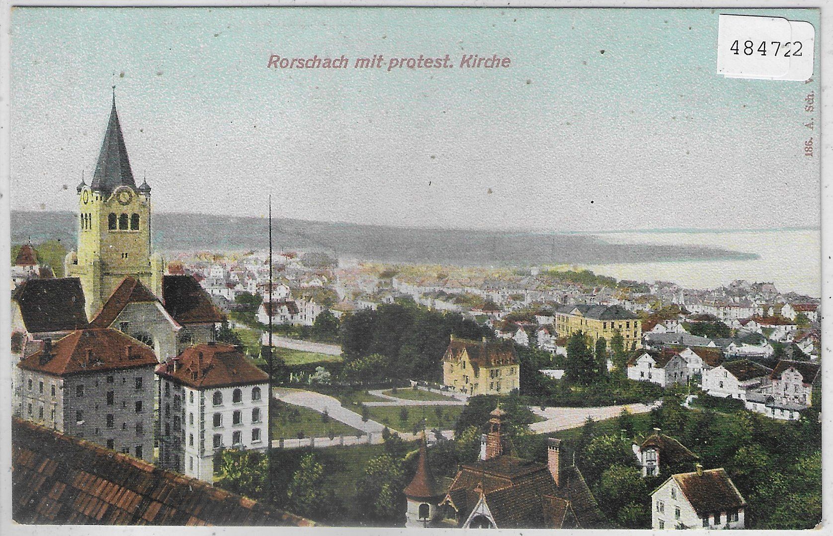 Cartoline postali: Rorschach mit protest. Kirche – Usato da Ettingen venduto da Kartenplanet