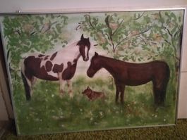 Pferdegemälde signiert E. Feurer 82