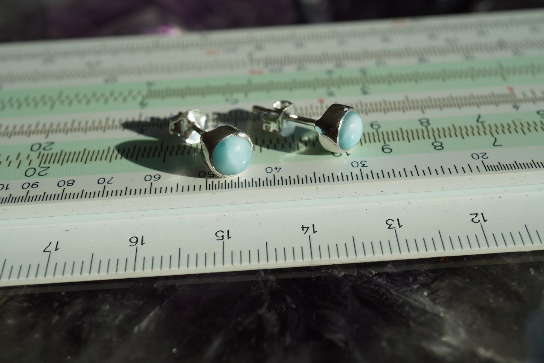 Orecchini pendenti & Orecchini a lobo: Larimar     Ohrstecker 6 mm Silber Sehr Schön – Nuovo e nell'imballaggio originale da Eschenbach SG venduto da topstone 3