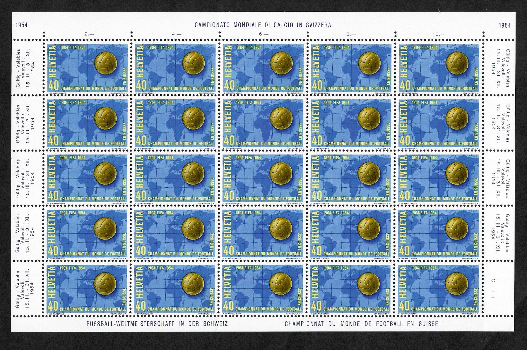 Tutti i francobolli: 1954 Bogen Satz komplett postfrisch Katalogwert über 100.- – Nuovo (secondo la descrizione) da Eggersriet venduto da stamp303 6