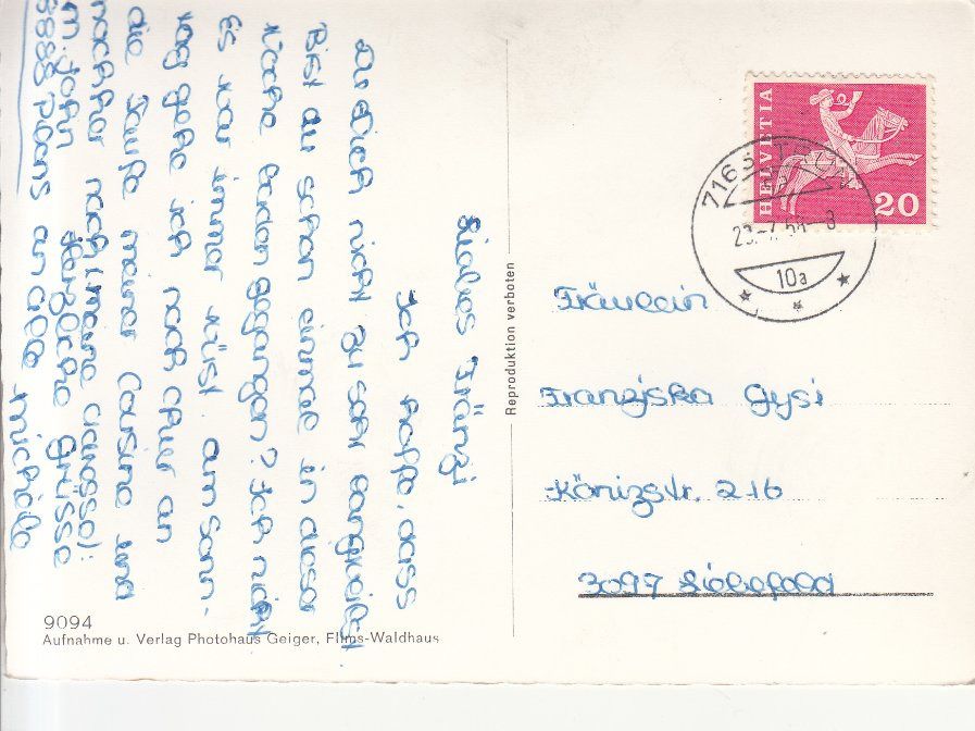 Cartoline postali: Truns 1968 – Usato da Bürglen TG venduto da StampGraf 1