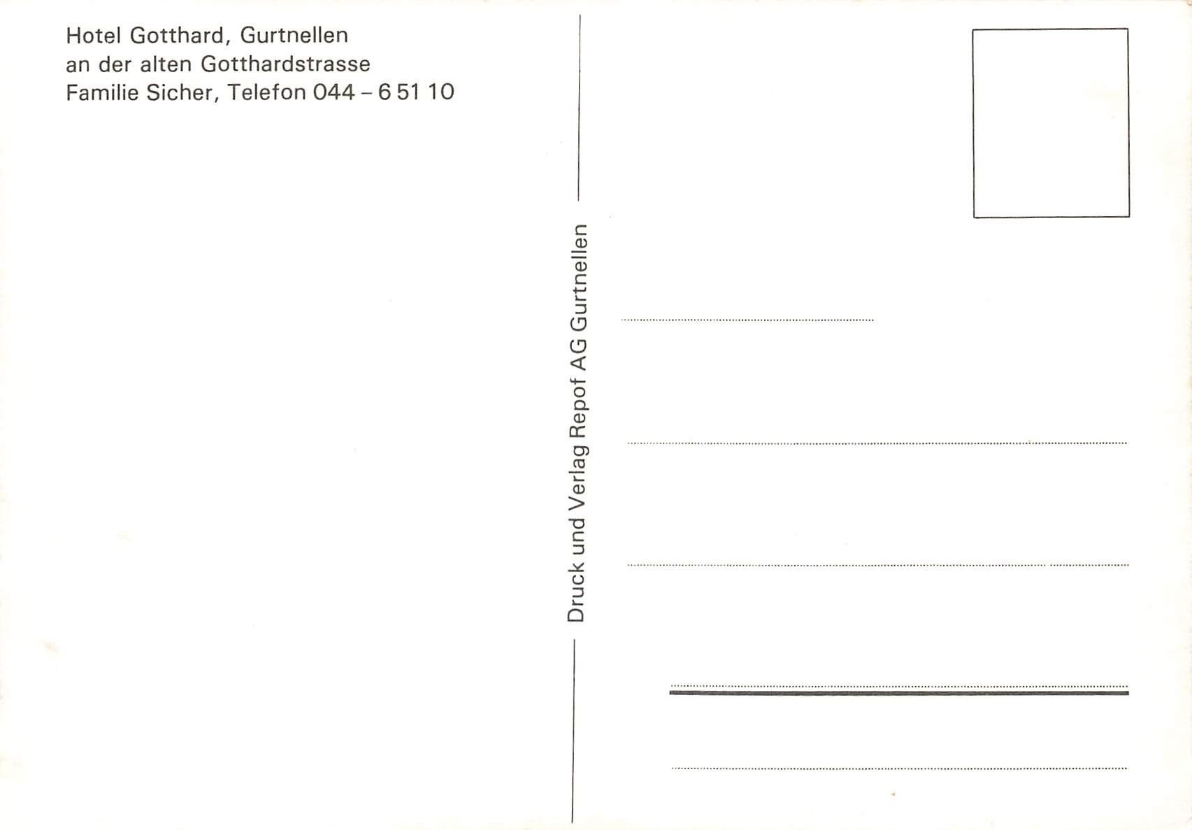 Cartes postales: Hotel Gotthard, Gurtellen – D'occasion à Schwyz par Seffi56 1