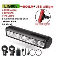 Lampe Vélo LED Avant+Arrière USB 6000LM Sécurité Top!