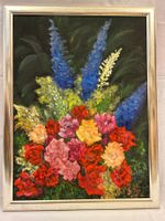 Farbintensives Stillleben, farbiger Blumenbund, von A. S.