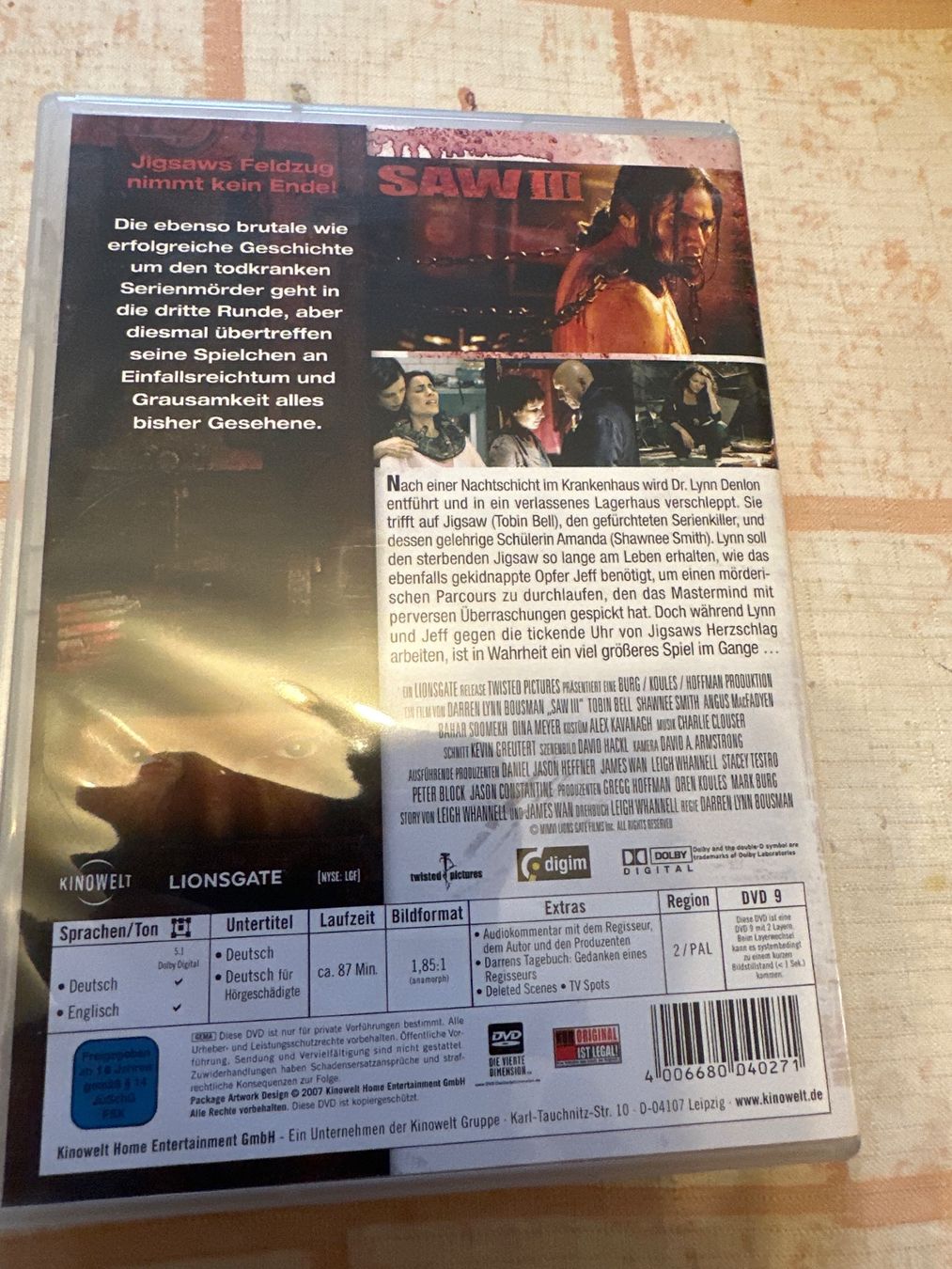 Tutti i DVDs: Saw III – Usato da Schaffhausen venduto da D-MAC 1