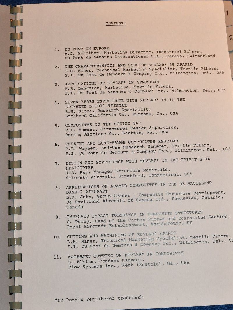 Bücher: Technical Papers Kevlar in aircraft – Gebraucht aus Montezillon von Fgbo