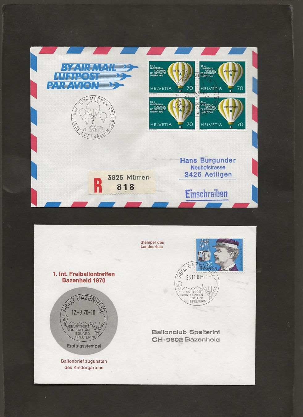 Tutti i francobolli: Flugpost Ballon Schweiz 8 Belege Luftpost – Usato da Au ZH venduto da xelagreb01 7