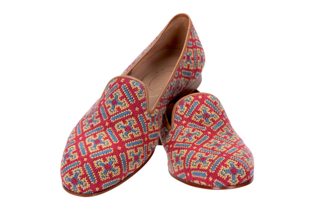 Scarpe da donna: STUBBS & WOOTON Brodées rouge – Usato da GENEVE venduto da hehakasapa 9