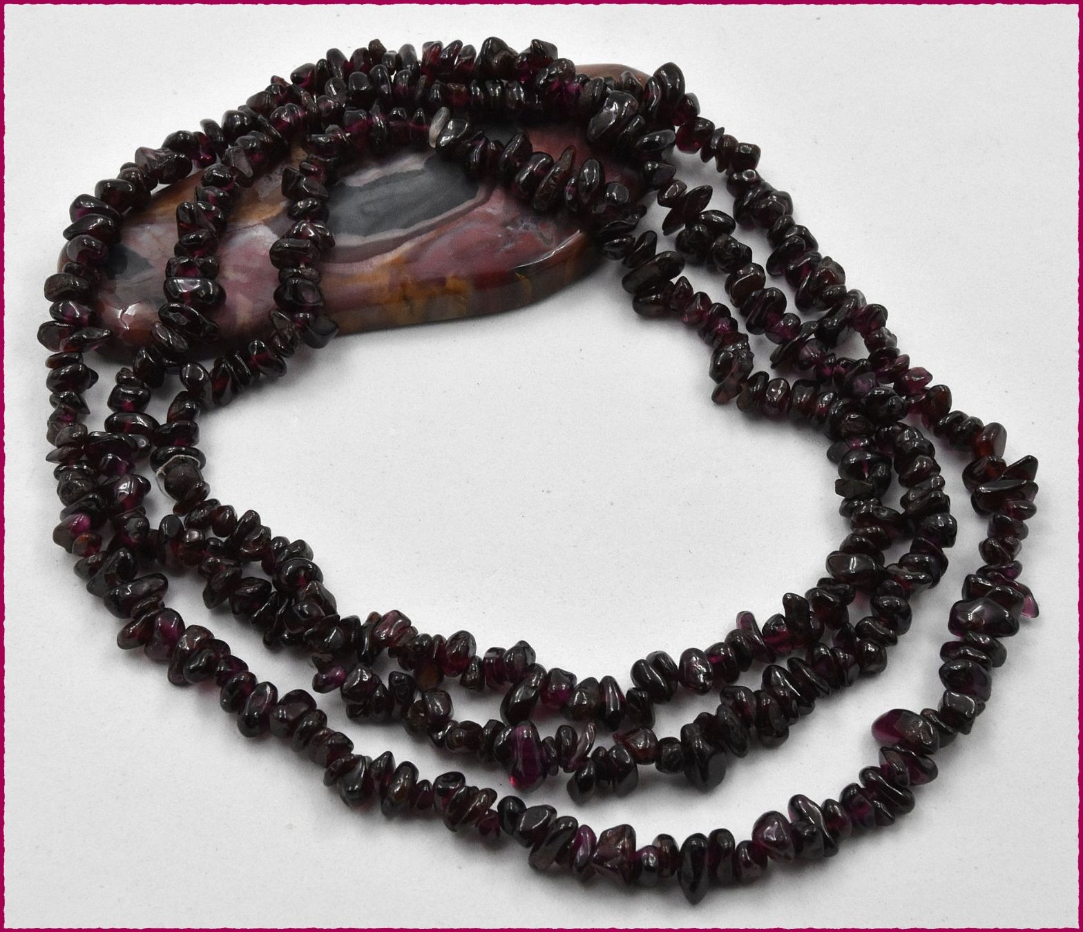 Catenine: Granat Splitterkette Endloskette ca. 90cm – Nuovo e nell'imballaggio originale da Oberglatt ZH venduto da Goldfee1