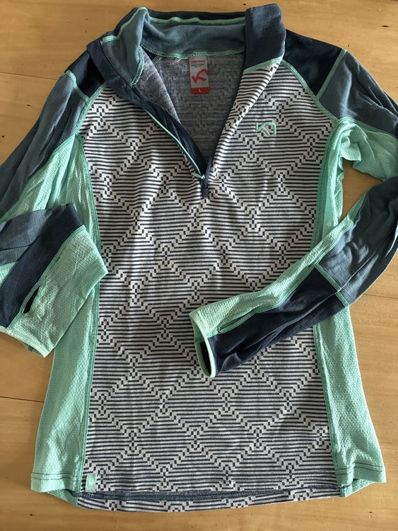 Vêtement Thermique Sport Kari Traa - Sous-vêtements Ski Femme Rose - Laine Mérinos - Demi-fermeture Combinaison Thermique Laine Mérinos