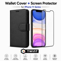 iPhone 11/11 Pro/11 Pro Max Leder cover Hülle und Panzerglas