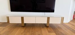 TV-Lowboard, Weiss & Gold,200 cm, Top Zustand