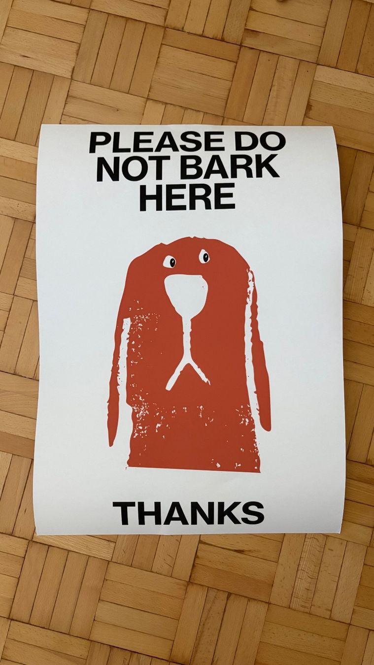 Posters & Illustrations: Poster Hunde Motiv "Please do not bark here", Kunst – D'occasion à Zürich par Hellokitty99