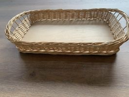 Serviertablett mit Holzboden rechteckig, NEU, 49cm x 30cm