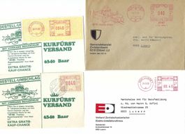 8 Belege mit Freistempel wb