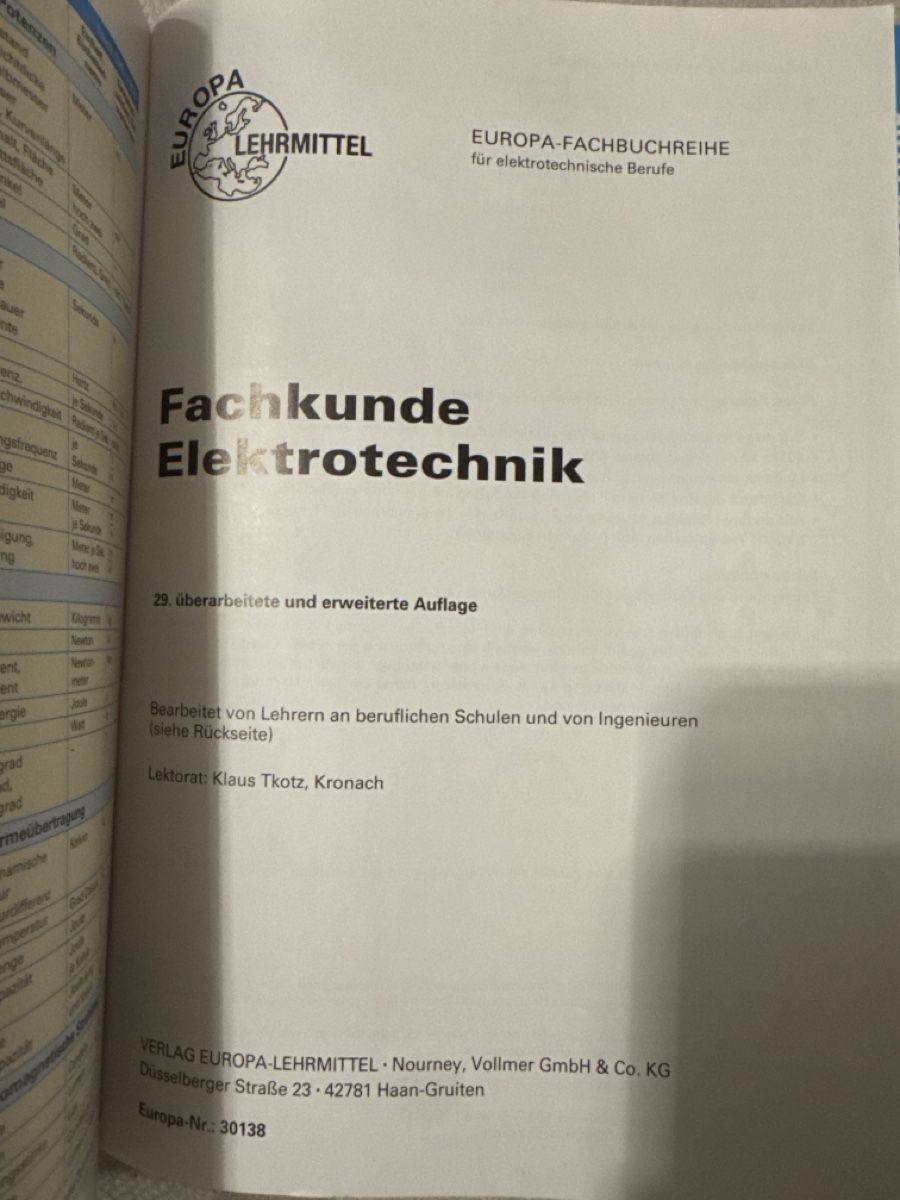 Bücher: Fachkunde Elektrotechnik – Gebraucht aus Münsingen von sam_528s 3