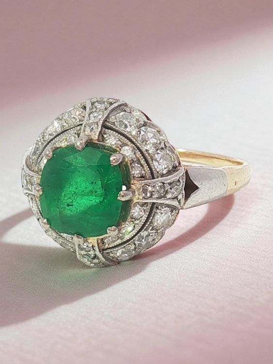 Smaragd Ring Gold Antik