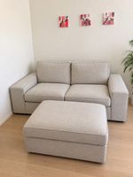 KIVIK 2er-Sofa / Gunnared beige mit Hocker