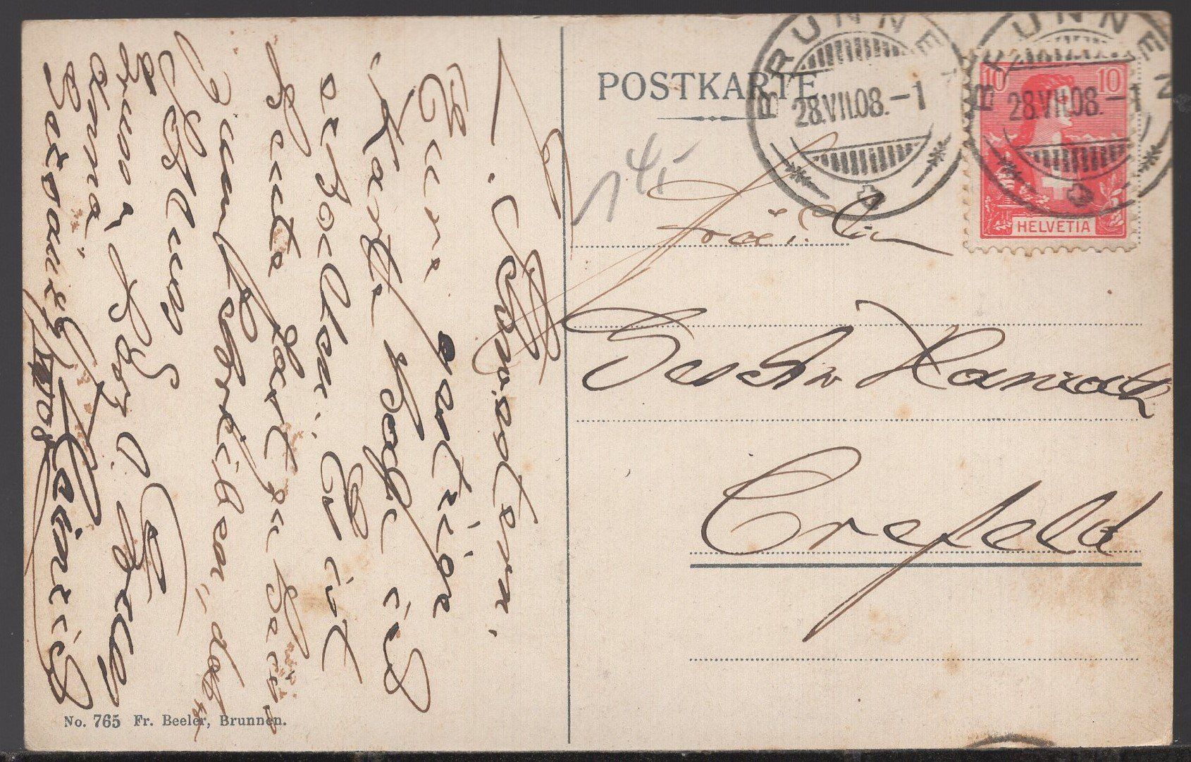 Cartoline postali: Schillerstein - Brunnen  u.  d.  Myten  1908 – Usato da Aarau venduto da kufi44 1