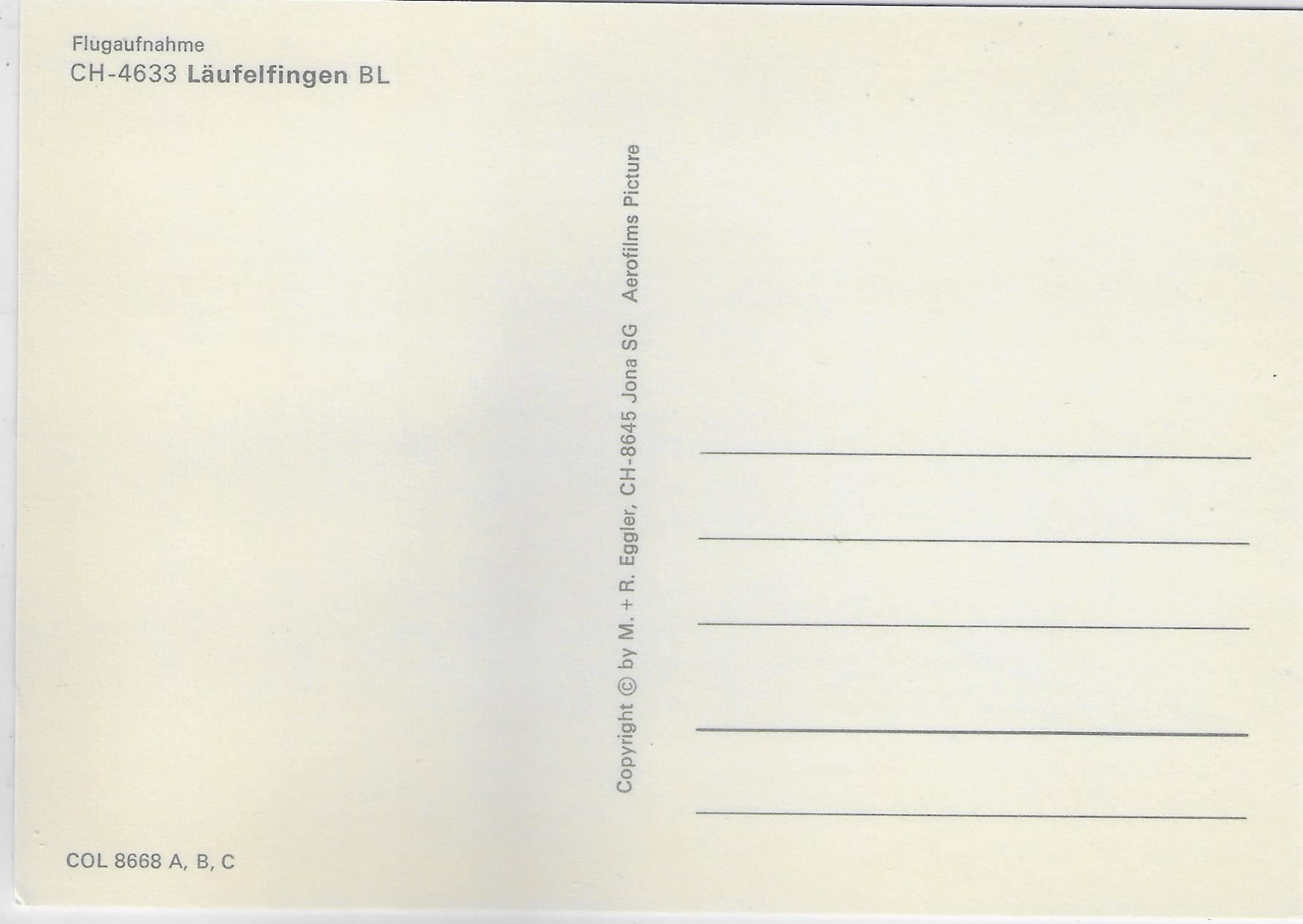 Cartoline postali: Flugaufnahme Läufelfingen BL – Usato da Ettingen venduto da Kartenplanet 1